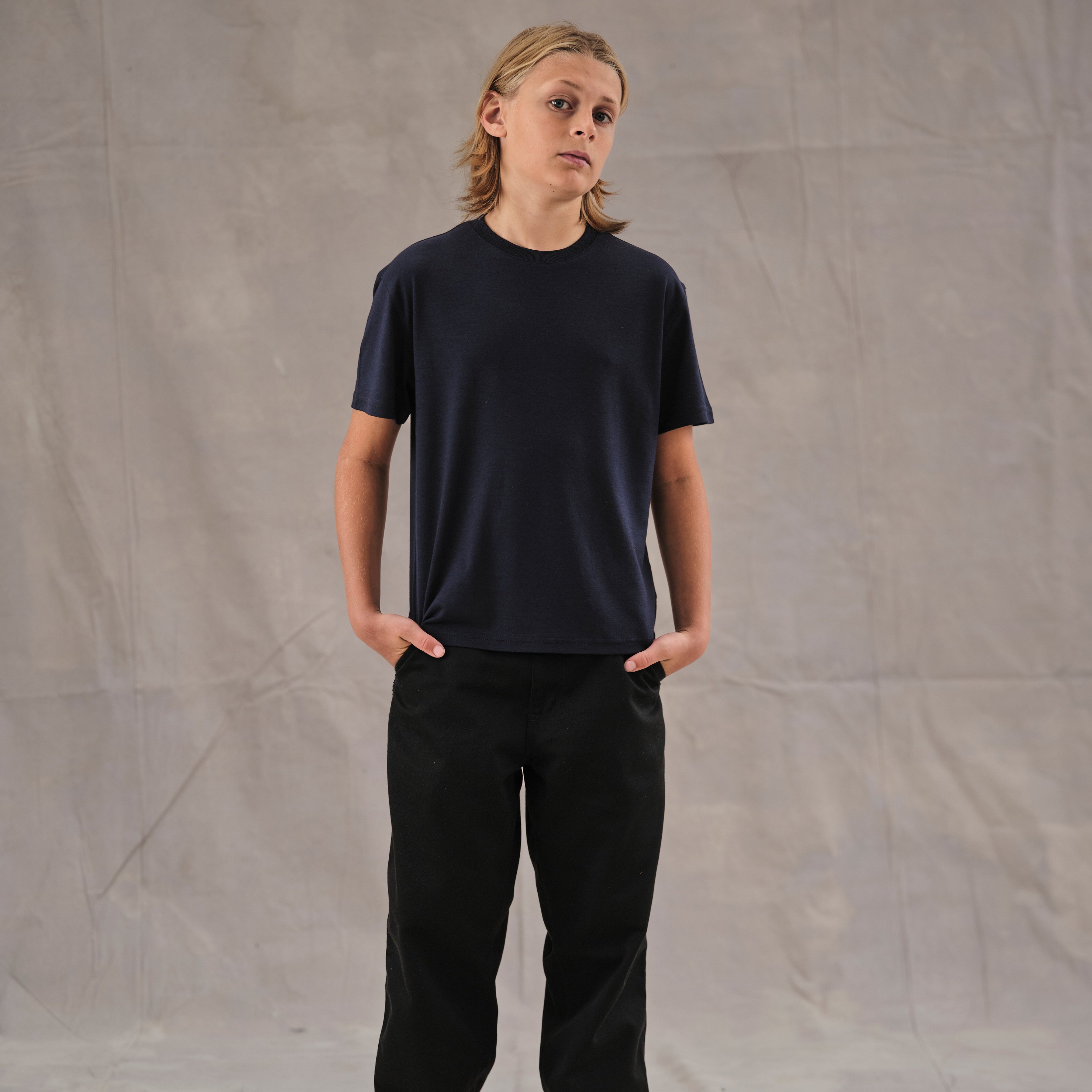 Elliot is 158 cm tall
Weights 46 kg and wears a
Size 11-12 yrs