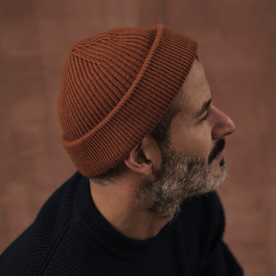 The Rib Beanie - Burned Orange