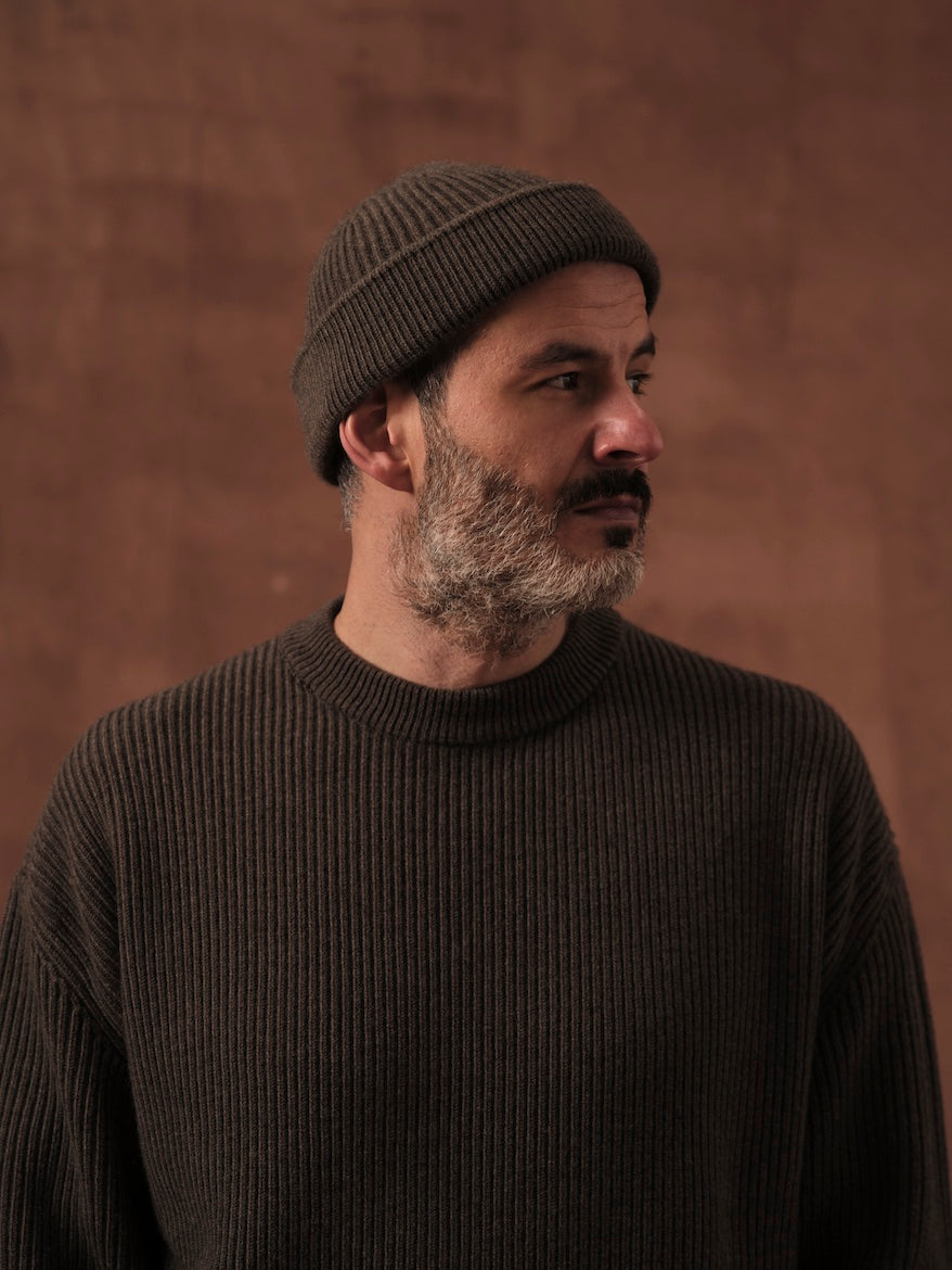The Rib Beanie - Brown